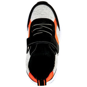 Zapatillas bajas jaspeadas grises con detalles naranjas y cierre de velcro para niño  Main Zapatillas bajas jaspeadas grises con detalles naranjas y cierre de velcro para niño