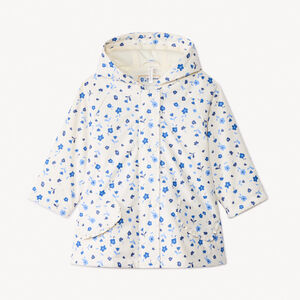 Parka de goma con estampado floral para bebé niña 