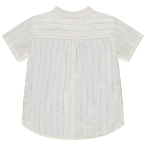 Camisa de manga corta de voile a rayas para bebé niño 