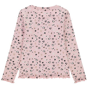 Camiseta de manga larga de punto acanalado con estampado fantasía niña 