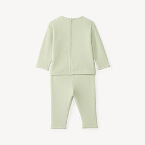 Conjunto de chándal de punto de panal con estampado de oso para bebé niño 