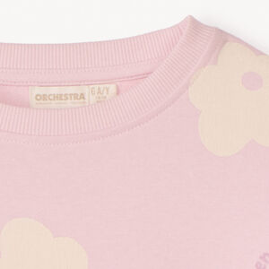 Sudadera oversize de felpa con estampado de flores niña 