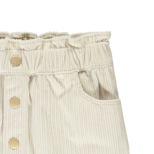 Falda corta de terciopelo con forma de paperbag + botones en la parte delantera para niña 