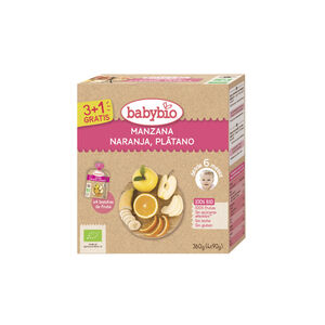 Babybio pouche manzana naranja plátano bio 4x90 g  Main Babybio pouche manzana naranja plátano bio 4x90 g