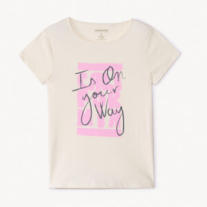 Camiseta de manga corta con estampado de lentejuelas para niña 