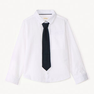 Chemise manches longues uni et cravate pour garçon  