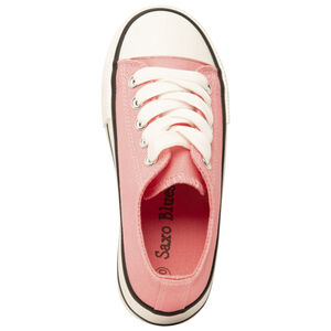 Zapatillas bajas de lona rosas con cordones para niña 