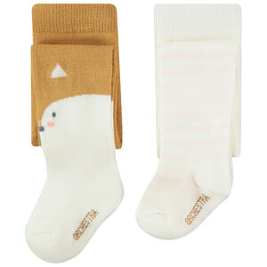 Lot de 2 paires de collants épais rayures et print renard pour bébé fille Main Lot de 2 paires de collants épais rayures et print renard pour bébé fille