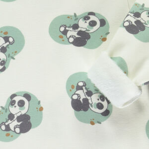 Dors-bien en velours avec imprimé panda fantaisie pour bébé avec ouvertures différentes selon l'âge  Main Dors-bien en velours avec imprimé panda fantaisie pour bébé avec ouvertures différentes selon l'âge
