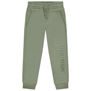Pantalón de jogging liso con escritura en relieve niño 