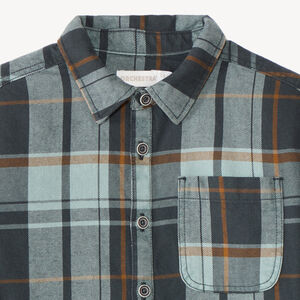 Camisa de cuadros de franela de manga larga para niño 