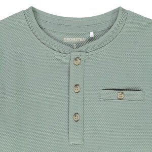 Camiseta de manga larga de punto nido de abeja con cuello tunecino para niño  Main Camiseta de manga larga de punto nido de abeja con cuello tunecino para niño