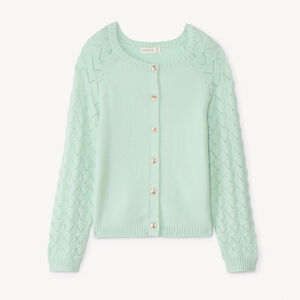 Chaleco de punto calado liso para niña 