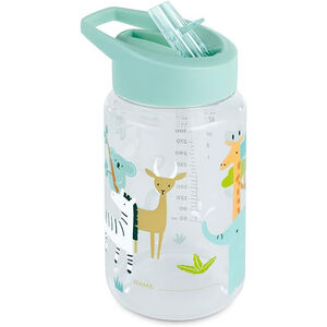 Botella con pajita 450ml Kiddie Jungle 