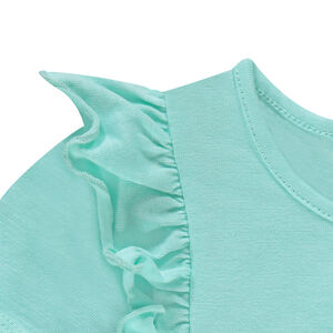 Camiseta de manga corta de punto con volantes 