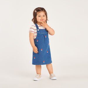 Ropa de tirantes de mezclilla bordada con tulipanes para niña bebé 
