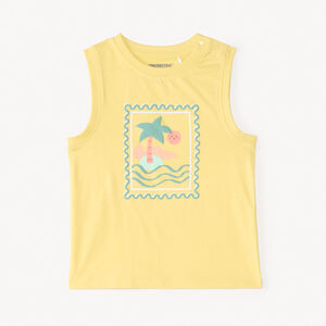 Camiseta sin mangas de estampado de sello para niño 