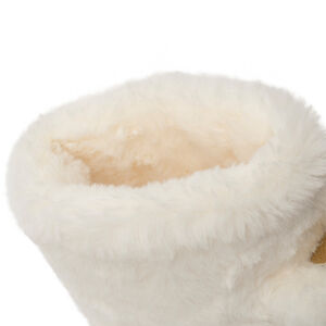 Zapatillas de casa de piel sintética con orejas en relieve y bordado para niña 