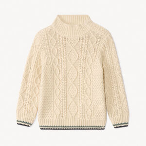 Suéter de punto trenzado con cuello alto para bebé niño 