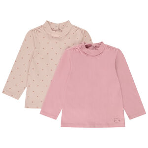 Pack de 2 peleles de fantasía con cuello alto para bebé niña 