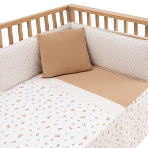 Set colcha y protector para cuna Senda beige 