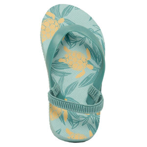 Chanclas estampadas de hojas y tortugas para niño con tiras ajustables según la edad. 