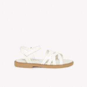 Sandalias blancas con tiras cruzadas niña 