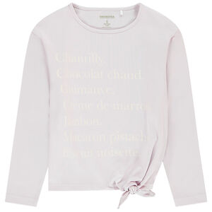 Camiseta de manga larga anudada de punto para niña Main Camiseta de manga larga anudada de punto para niña