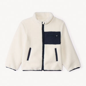 Veste sherpa écru doublé micropolaire pour garçon Main Veste sherpa écru doublé micropolaire pour garçon