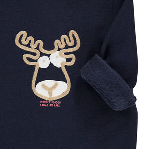 Pelele de lana con imagen estampada de reno para bebé niño 