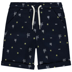 Bermuda de felpa estampado palmeras para bebé niño 