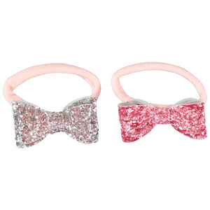 Pack de 2 gomas de pelo con nudo brillante para niña 