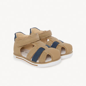 Sandalias cerradas de velcro bicolor para bebé niño 