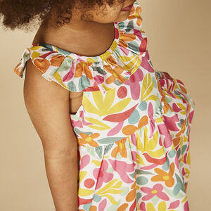 Vestido de gasa estampado floral para bebé niña 