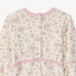 Pelele estampado floral y chaleco para bebé niña con aperturas según la edad 