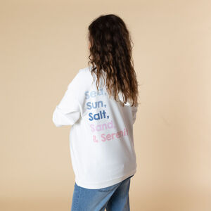 Sudadera de embarazo y lactancia con capucha, estampado y bordado 