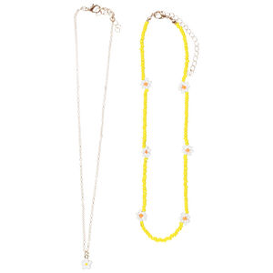 Lote de 2 collares de fantasía con flores para niña  Main Lote de 2 collares de fantasía con flores para niña