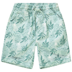 Bermudas de algodón estampado hojas para niño 