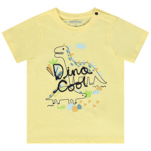 Camiseta de jersey con estampado animal y mensaje en relieve para bebé niño 