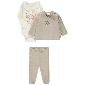 Conjunto 3 piezas de punto Marie Disney para bebé niña 