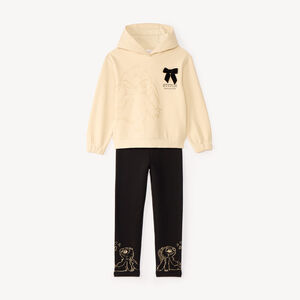 Conjunto de niña con sudadera con capucha y leggings Stitch de Disney 