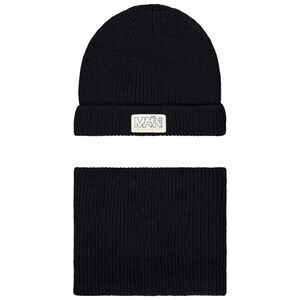 Conjunto de punto con gorro y snood unicolor para niño 