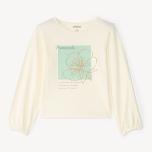 Camiseta de manga larga para niña con estampado floral 