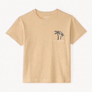 Camiseta de manga corta jaspeada con estampado de palmera para niño. 