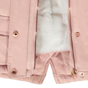 Parka 2 en 1 con forro sherpa en los bolsillos para bebé niña 