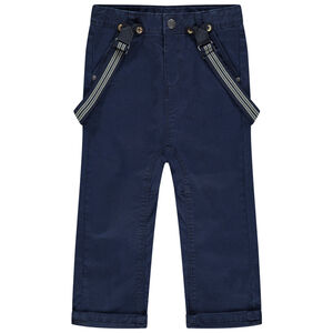Pantalón de tela teñida con tirantes elásticos desmontables Main Pantalón de tela teñida con tirantes elásticos desmontables