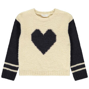 Pull de punto suave con motivo de corazón para niña  Main Pull de punto suave con motivo de corazón para niña