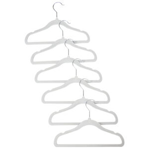 Lote de 6 perchas de terciopelo gris 