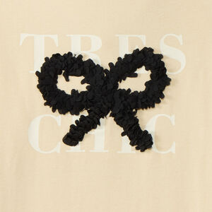 Camiseta interior de cuello alto con lazo efecto pétalos 3D para niña 