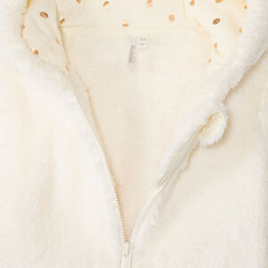 Chaleco polar de sherpa liso con capucha para bebé niña 